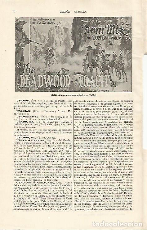 Otros art&iacute;culos de coleccionismo en papel: LAMINA ESPASA 29934: Cartel de Usabal para la pelicula The Deadwood Coach - Varios