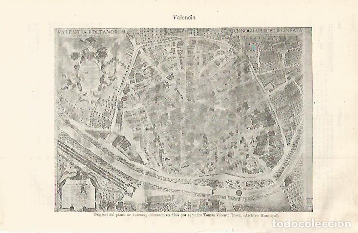 Otros art&iacute;culos de coleccionismo en papel: LAMINA ESPASA 30012: Plano de Valencia del 1704 - Varios