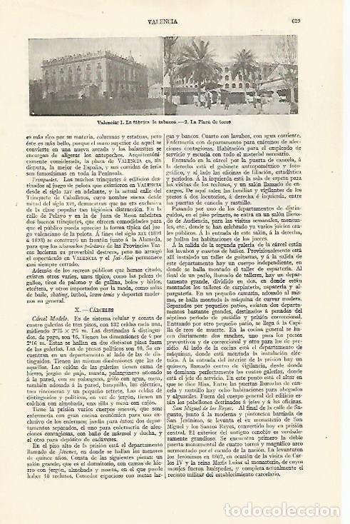 Otros art&iacute;culos de coleccionismo en papel: LAMINA ESPASA 30033: Fabrica de Tabacos y plaza de toros de Valencia - Varios