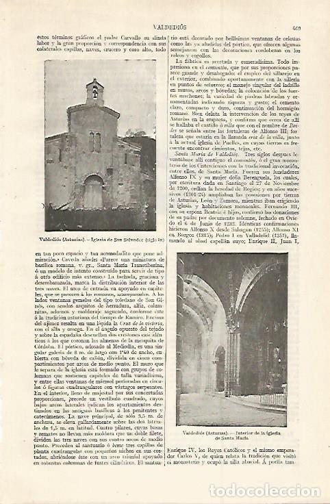 Otros art&iacute;culos de coleccionismo en papel: LAMINA ESPASA 29984: Iglesia de San Salvador en Valdedios Asturias - Varios
