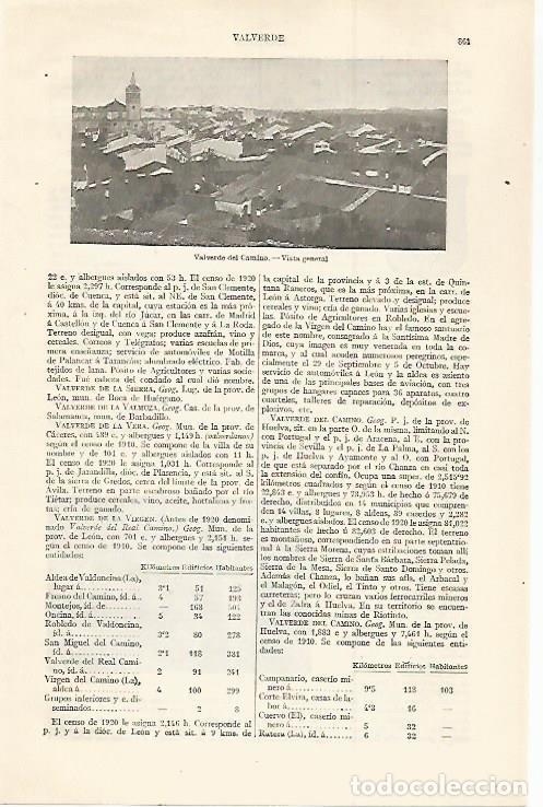 Otros art&iacute;culos de coleccionismo en papel: LAMINA ESPASA 30068: Vista de Valverde del Camino Huelva - Varios
