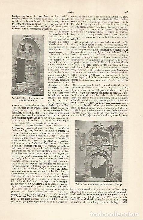Otros art&iacute;culos de coleccionismo en papel: LAMINA ESPASA 30078: Cartuja de Vall de Cristo Castellon - Varios