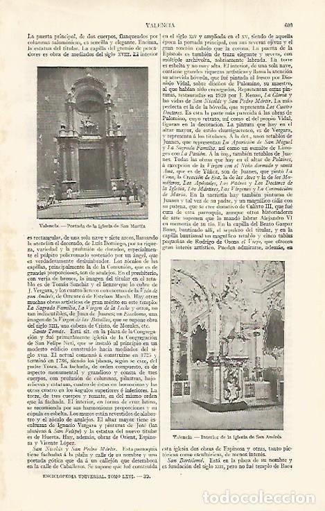 Otros art&iacute;culos de coleccionismo en papel: LAMINA ESPASA 30025: Iglesia de San Martin en Valencia - Varios