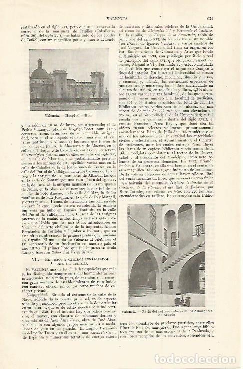 Otros art&iacute;culos de coleccionismo en papel: LAMINA ESPASA 30030: Hospital Militar de Valencia - Varios