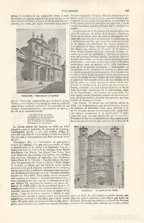 Otros art&iacute;culos de coleccionismo en papel: LAMINA ESPASA 30101: Catedral de Valladolid - Varios
