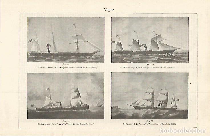 Otros art&iacute;culos de coleccionismo en papel: LAMINA ESPASA 30175: Vapores de la Compa&ntilde;ia Transatlantica Espa&ntilde;ola - Varios
