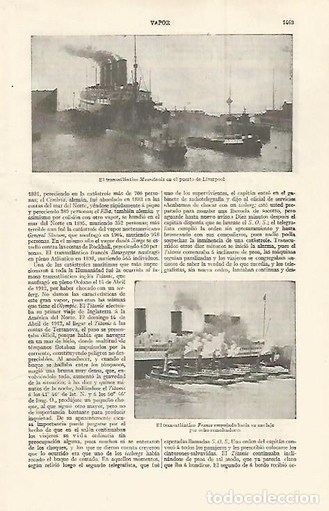 Otros art&iacute;culos de coleccionismo en papel: LAMINA ESPASA 30185: El Mauretania en el puerto de Liverpool - Varios