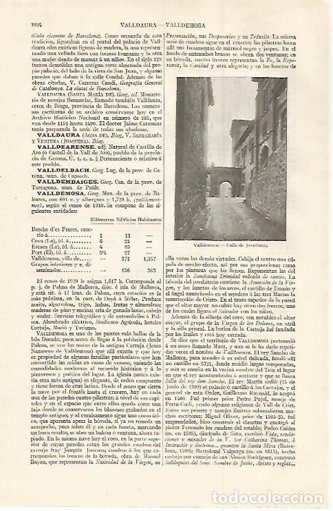 Otros art&iacute;culos de coleccionismo en papel: LAMINA ESPASA 30108: Calle de Jovellanos en Valldemosa Mallorca - Varios