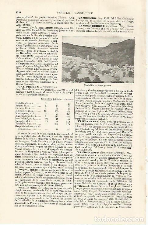Otros art&iacute;culos de coleccionismo en papel: LAMINA ESPASA 30159: Vista de Candellos Tarragona - Varios