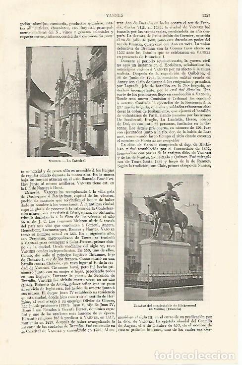Otros art&iacute;culos de coleccionismo en papel: LAMINA ESPASA 30164: Catedral de Vannes Francia - Varios