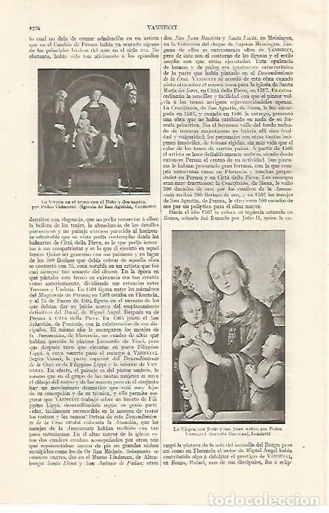 Otros art&iacute;culos de coleccionismo en papel: LAMINA ESPASA 30169: La Virgen en el trono y La Virgen con Jesus por P. Vannucci - Varios