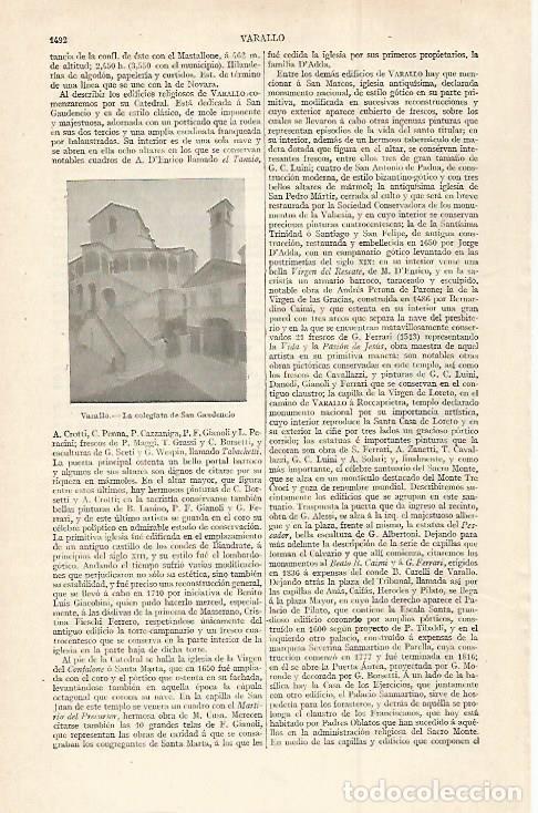 Otros art&iacute;culos de coleccionismo en papel: LAMINA ESPASA 30189: Colegiata de San Gaudencino en Varallo Italia - Varios