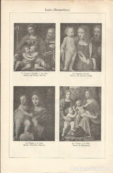 Otros art&iacute;culos de coleccionismo en papel: LAMINA ESPASA 36252: Obras de Bernardino Luini - Varios