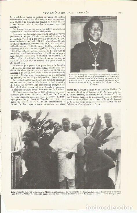 Otros art&iacute;culos de coleccionismo en papel: LAMINA ESPASA 36540: Monse&ntilde;or Ndongmo de Camerun y el presidente Ahidjo - Varios