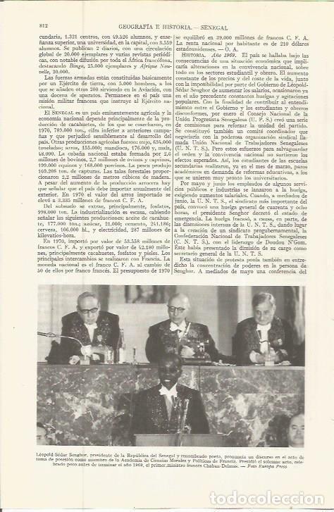 Otros art&iacute;culos de coleccionismo en papel: LAMINA ESPASA 36595: Leopold Sedar Senhor, presidente de Senegal - Varios