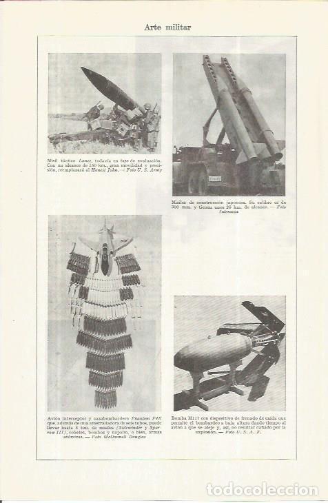 Otros art&iacute;culos de coleccionismo en papel: LAMINA ESPASA 36693: Misil Lance, avion Phantom FdE y bomba M117 - Varios
