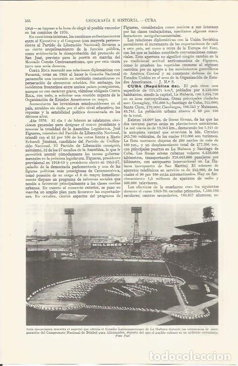 Otros art&iacute;culos de coleccionismo en papel: LAMINA ESPASA 36542: Inauguracion del Campeonato Nacional de Beisbol de Cuba - Varios