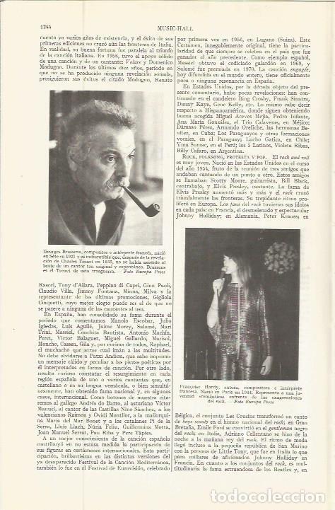 Otros art&iacute;culos de coleccionismo en papel: LAMINA ESPASA 36646: Fran&ccedil;oise Hardy y Georges Brassens - Varios