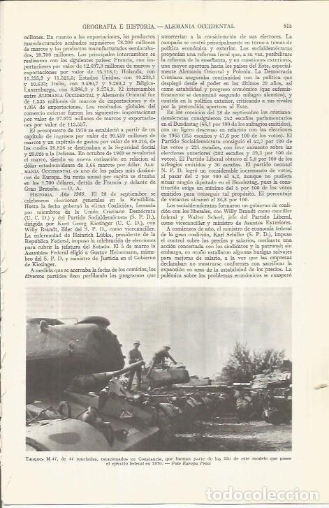 Otros art&iacute;culos de coleccionismo en papel: LAMINA ESPASA 36532: Tanques M-47 del ejercito de Alemania Federal - Varios