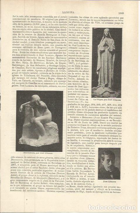 Otros art&iacute;culos de coleccionismo en papel: LAMINA ESPASA 36370: Desconsuelo y La Virgen, por Josep Llimona - Varios