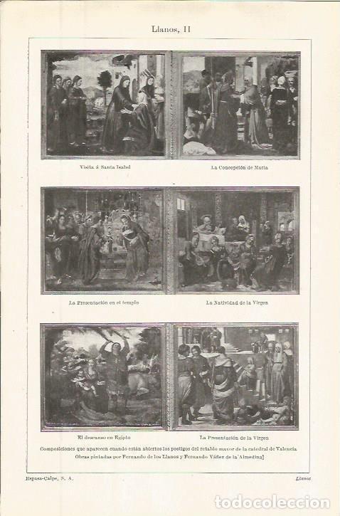 Otros art&iacute;culos de coleccionismo en papel: LAMINA ESPASA 36360: Pinturas del retablo de la catedral de Valencia, por Fernando de los Llanos - V