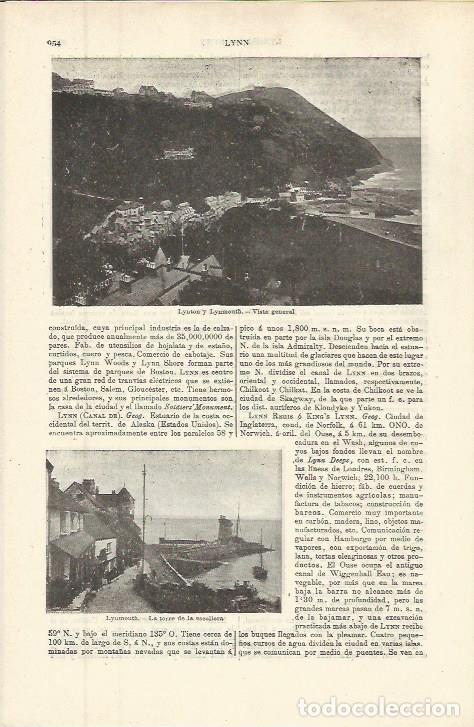 Otros art&iacute;culos de coleccionismo en papel: LAMINA ESPASA 36341: Vista de Lynton y Lynmouth, Inglaterra - Varios