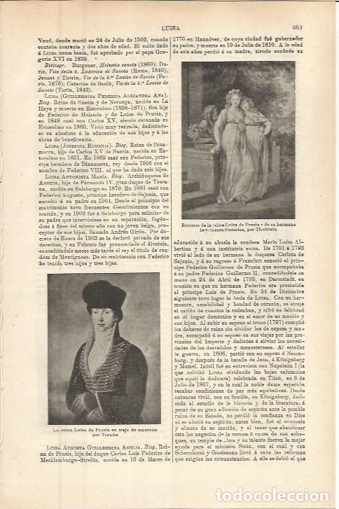 Otros art&iacute;culos de coleccionismo en papel: LAMINA ESPASA 36291: Retratos de Luisa de Prusia - Varios