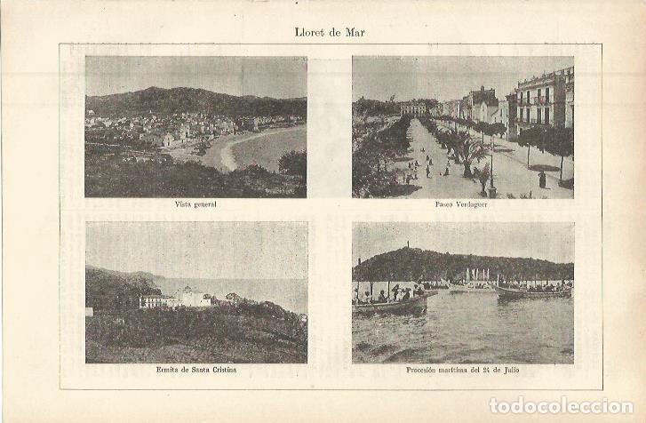 Otros art&iacute;culos de coleccionismo en papel: LAMINA ESPASA 36376: Vistas de Lloret de Mar, Girona - Varios