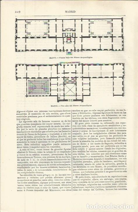 Otros art&iacute;culos de coleccionismo en papel: LAMINA ESPASA 36461: Planta del Museo Arqueologico en Madrid - Varios