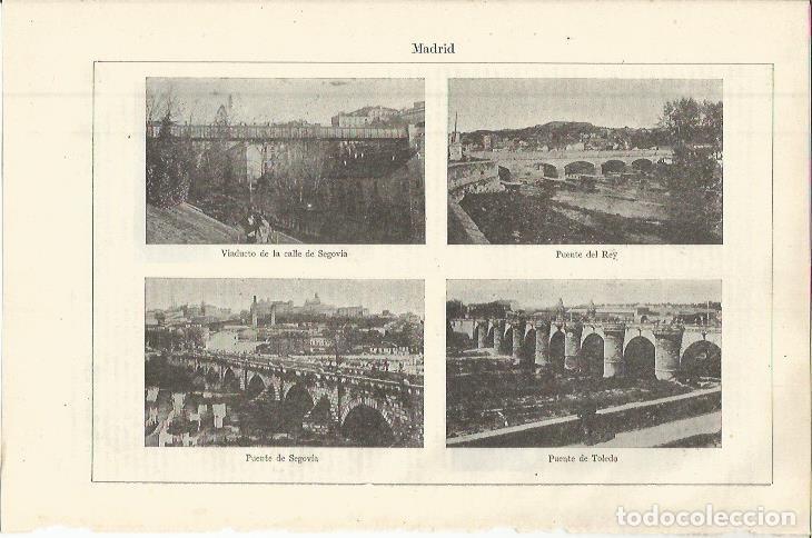 Otros art&iacute;culos de coleccionismo en papel: LAMINA ESPASA 36444: Viaducto de la calle Segovia, Puente del Rey, puente de Segovia y puente de Tol