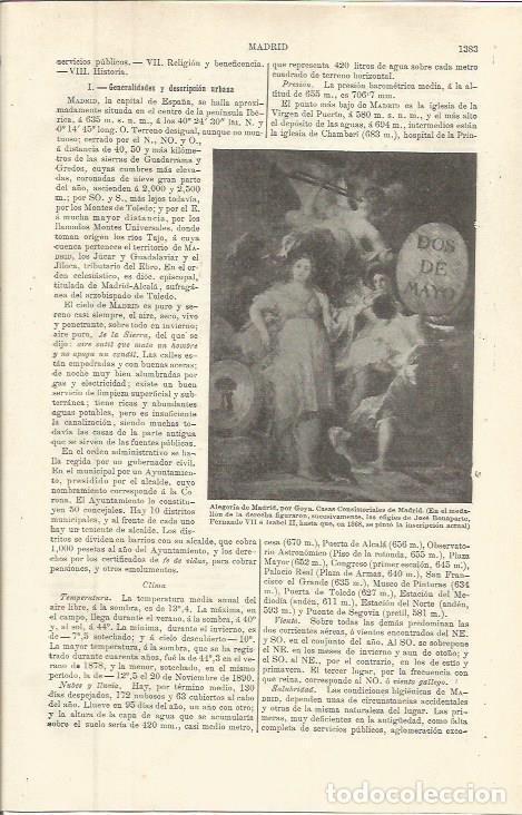 Otros art&iacute;culos de coleccionismo en papel: LAMINA ESPASA 36429: Alegoria de Madrid, por Goya - Varios