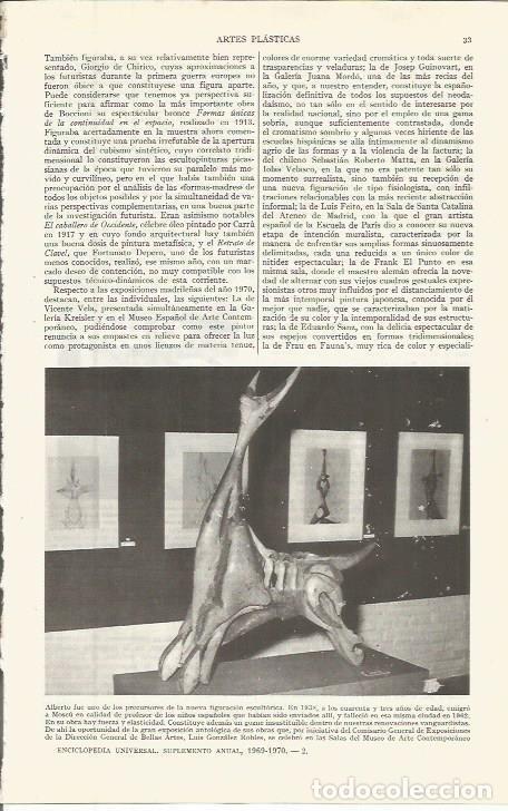 Otros art&iacute;culos de coleccionismo en papel: LAMINA ESPASA 36491: Escultura de Alberto - Varios