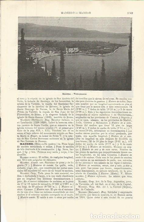 Otros art&iacute;culos de coleccionismo en papel: LAMINA ESPASA 36419: Vista de Maderno, Italia - Varios