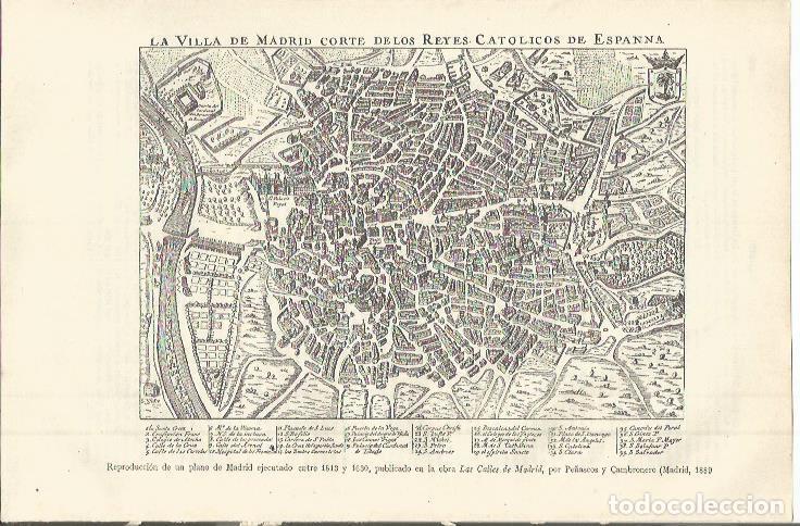 Otros art&iacute;culos de coleccionismo en papel: LAMINA ESPASA 36431: Plano de la villa de Madrid de 1889 - Varios