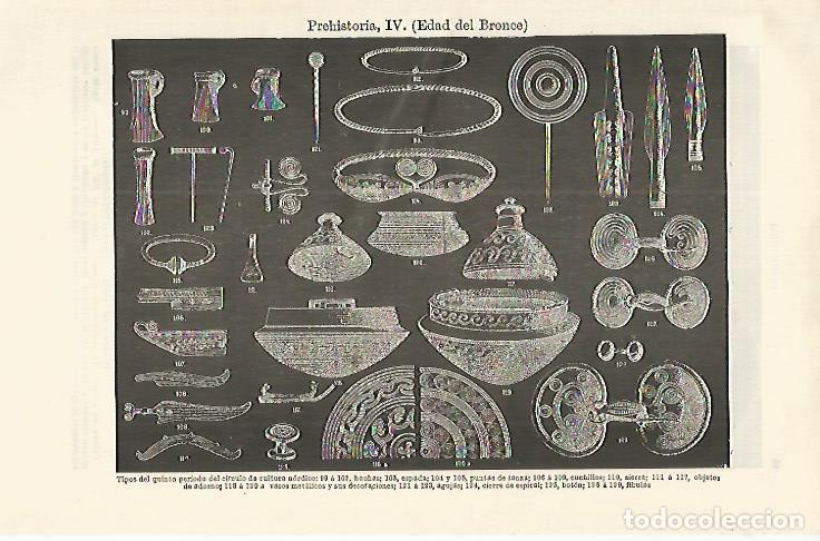 Otros art&iacute;culos de coleccionismo en papel: LAMINA ESPASA 16715: Objetos del quinto periodo nordico de la Edad de Bronce - Varios