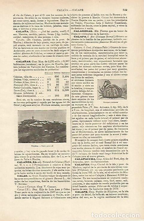 Otros art&iacute;culos de coleccionismo en papel: LAMINA ESPASA 14693: Vista general de Cala&ntilde;as Huelva - Varios