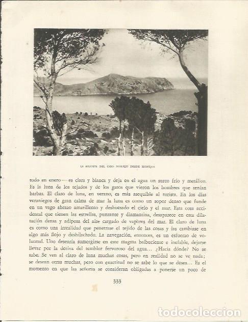 Otros art&iacute;culos de coleccionismo en papel: LAMINA 25240: El cabo Norfeu desde Montjoi - Josep Pla