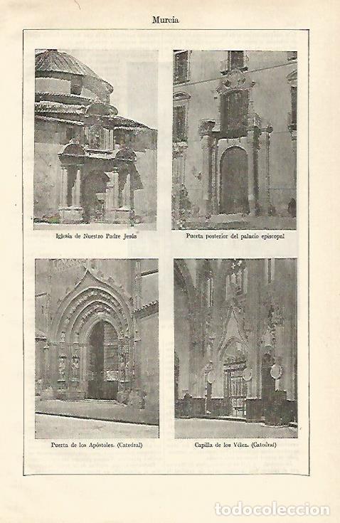 Otros art&iacute;culos de coleccionismo en papel: LAMINA ESPASA 24540: Iglesias y Catedral de Murcia - Varios