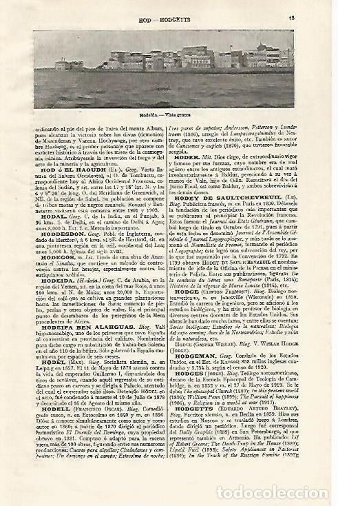 Otros art&iacute;culos de coleccionismo en papel: LAMINA ESPASA 30194: Vista general de Hodeida Arabia - Varios