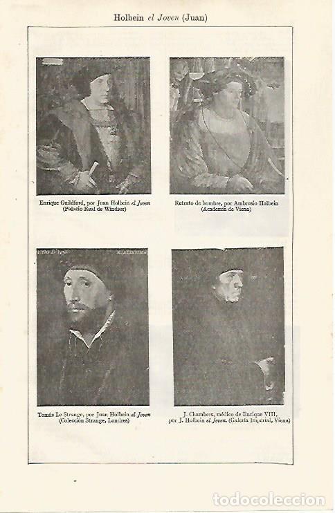 Otros art&iacute;culos de coleccionismo en papel: LAMINA ESPASA 30210: Obras de Holbein el Joven - Varios