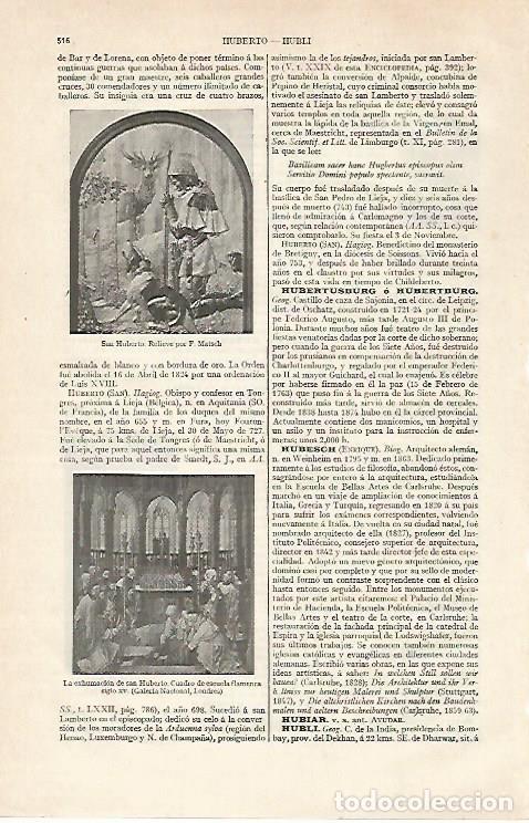 Otros art&iacute;culos de coleccionismo en papel: LAMINA ESPASA 30258: San Huberto por F. Matsch - Varios