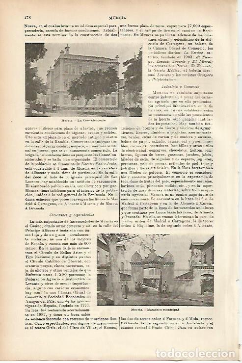 Otros art&iacute;culos de coleccionismo en papel: LAMINA ESPASA 11541: La Convalescencia de Murcia - Varios