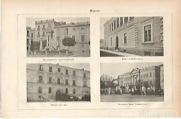 Otros art&iacute;culos de coleccionismo en papel: LAMINA ESPASA 11536: Vistas de Murcia - Varios