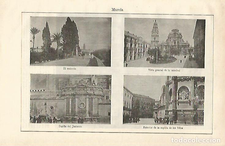 Otros art&iacute;culos de coleccionismo en papel: LAMINA ESPASA 24543: Malecon Catedral y Capillas de Murcia - Varios