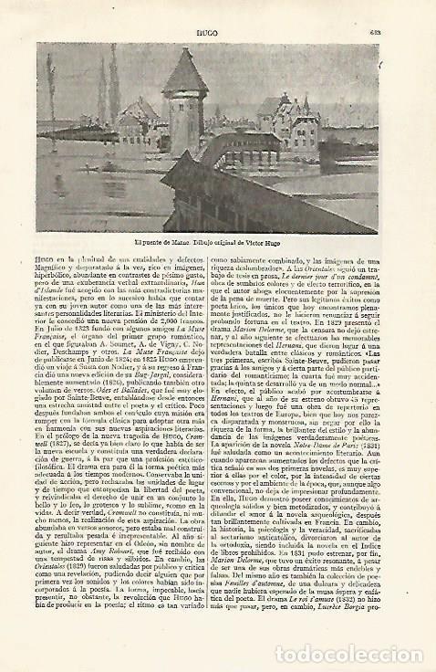 Otros art&iacute;culos de coleccionismo en papel: LAMINA ESPASA 30284: El puente de Marne por Victor Hugo - Varios