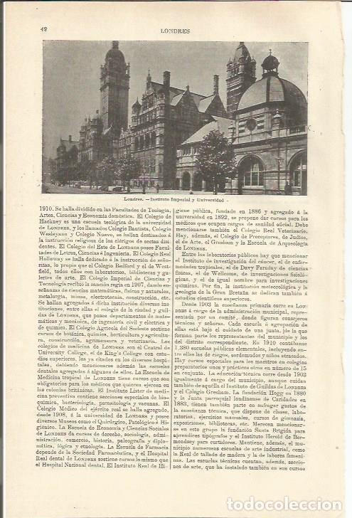 Otros art&iacute;culos de coleccionismo en papel: LAMINA ESPASA 37126: Universidad de Londres - Varios