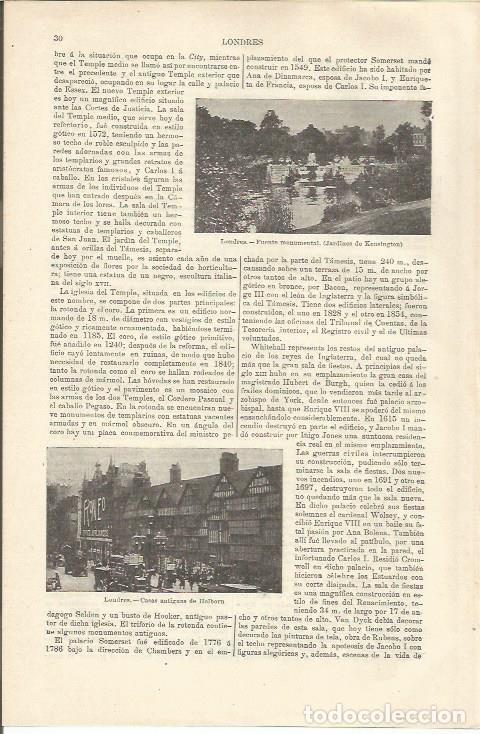 Otros art&iacute;culos de coleccionismo en papel: LAMINA ESPASA 37121: Casas antiguas en Holborn, Londres - Varios