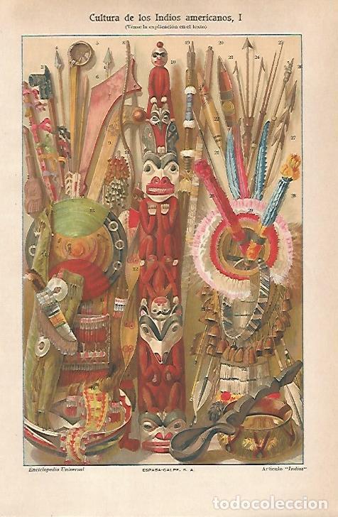 Otros art&iacute;culos de coleccionismo en papel: LAMINA ESPASA 30359: Cultura de los indios americanos - Varios