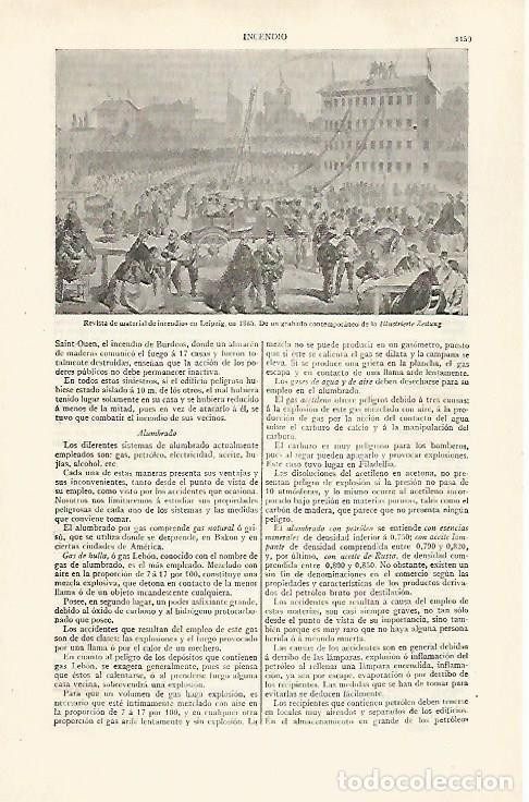 Otros art&iacute;culos de coleccionismo en papel: LAMINA ESPASA 30335: Revista de material de incendios en Leipzig - Varios