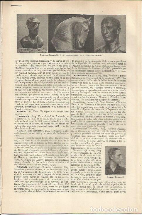 Otros art&iacute;culos de coleccionismo en papel: LAMINA ESPASA 37051: Esculturas por Romano Romanelli - Varios